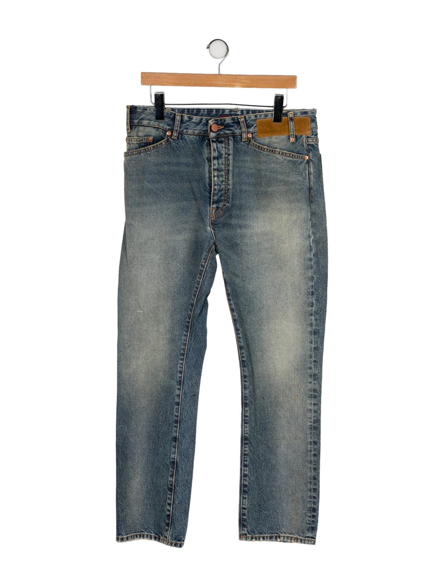 Palm Angels High-Rise Straight Leg Jeans