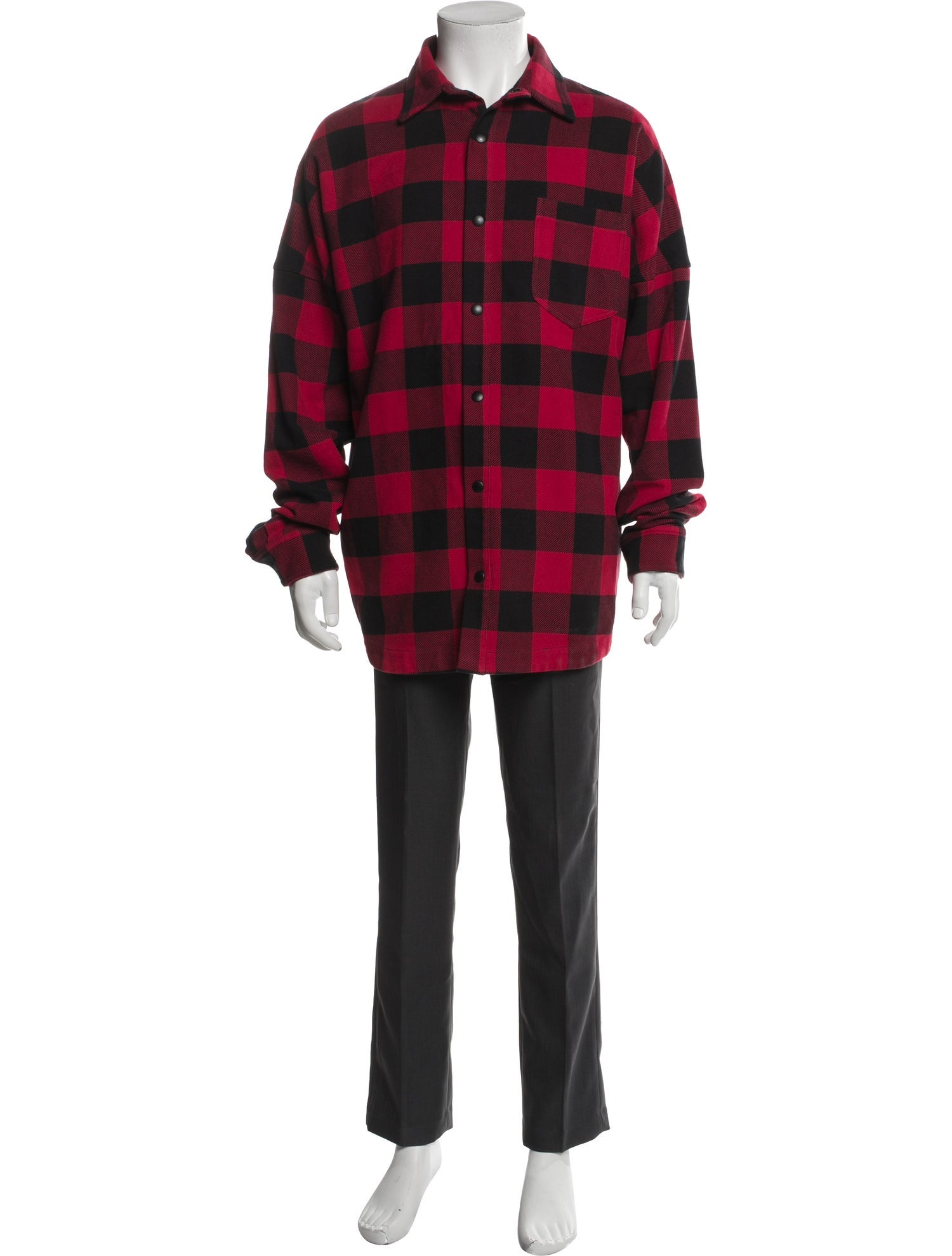 Palm Angels Plaid Print Long Sleeve Shirt