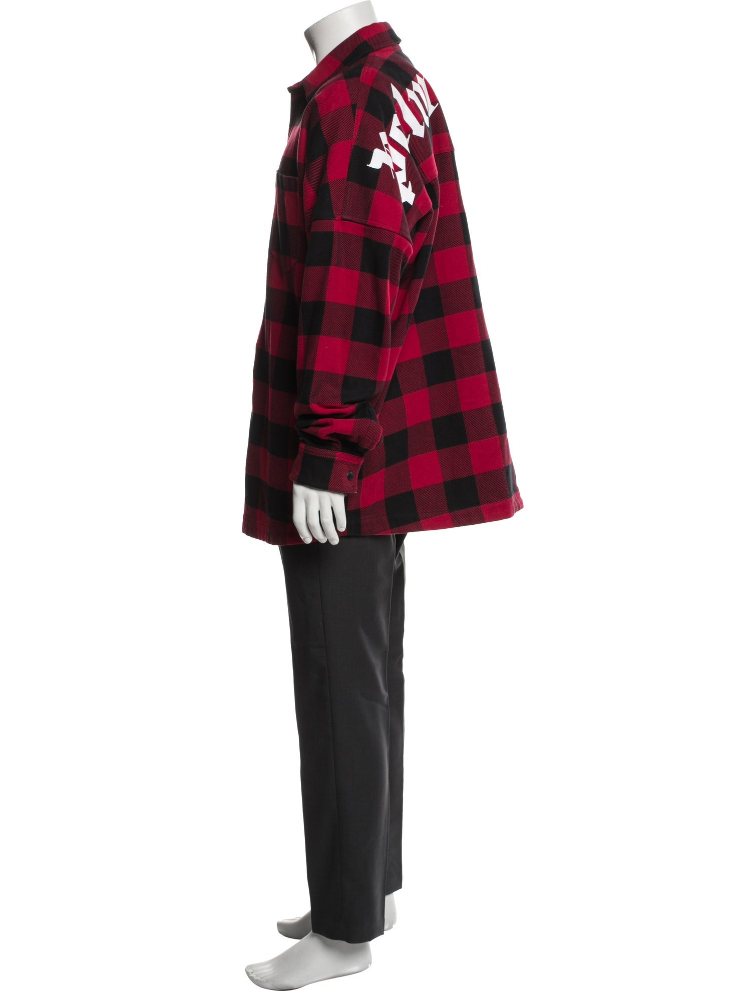 Palm Angels Plaid Print Long Sleeve Shirt