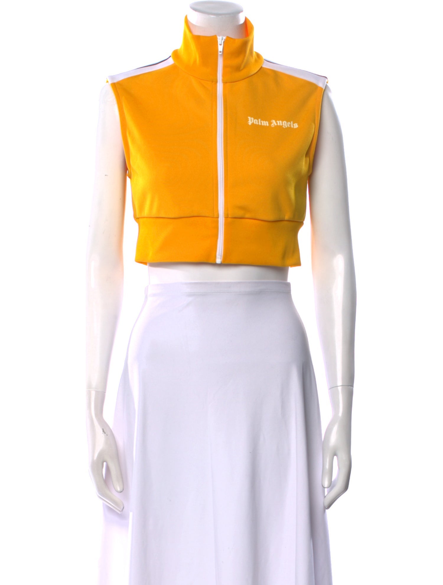 Palm Angels Mock Neck Sleeveless Crop Top