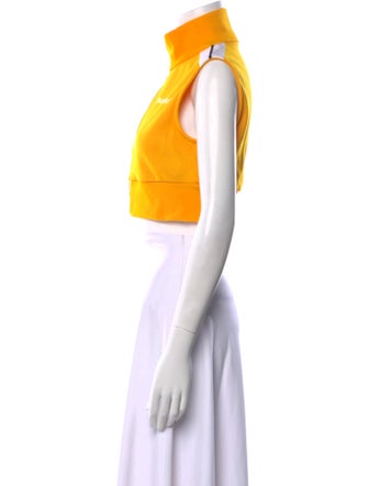 Palm Angels Mock Neck Sleeveless Crop Top