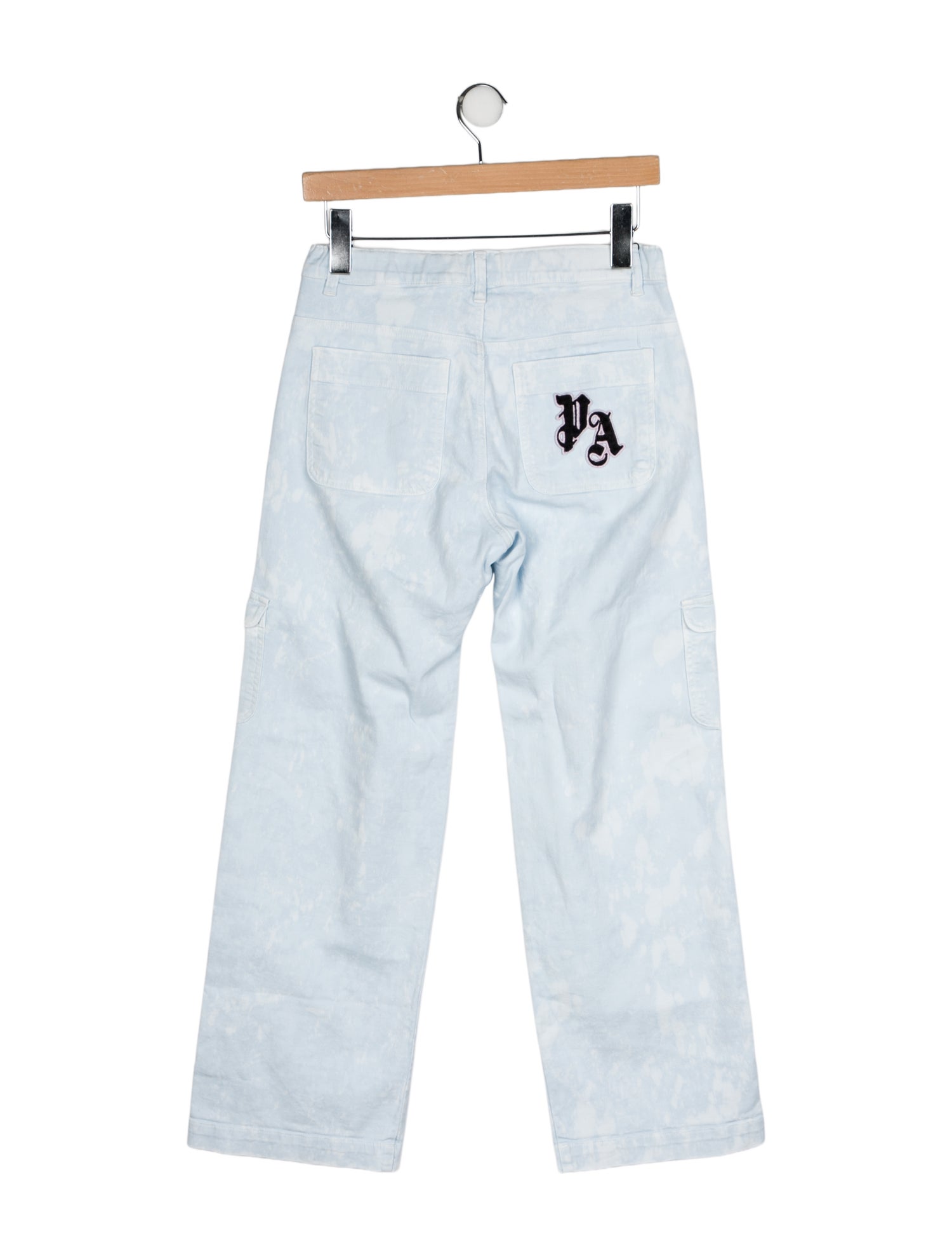 Palm Angels Girls' Acid Washed Straight Leg Jeans w/ Tags
