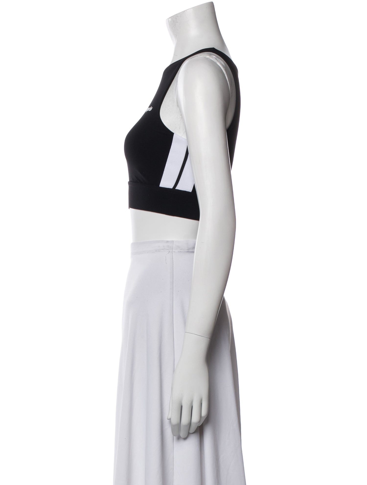 Palm Angels Graphic Print Scoop Neck Crop Top