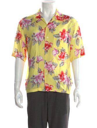 Palm Angels Floral Print Short Sleeve Shirt