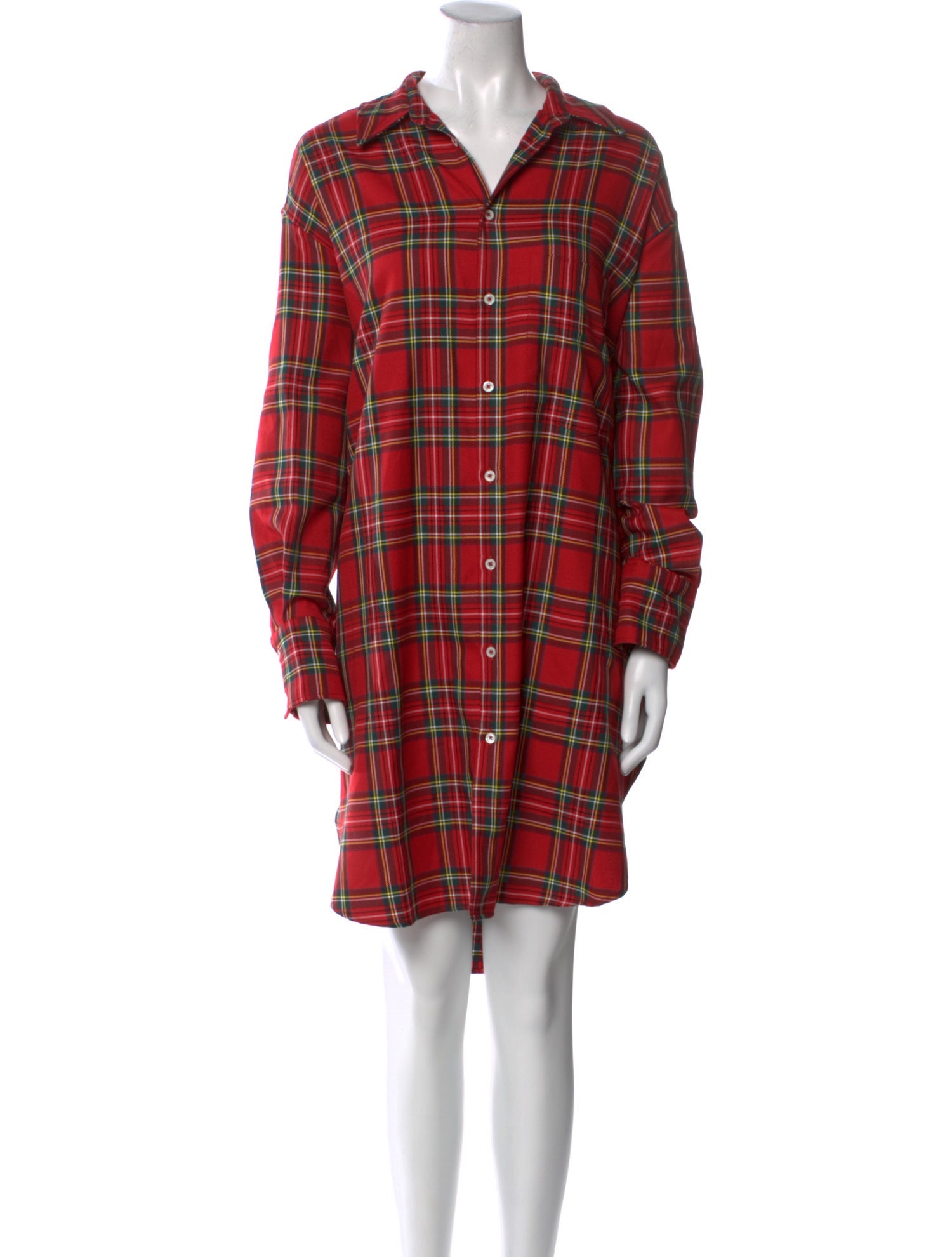 Palm Angels Plaid Print Knee-Length Dress