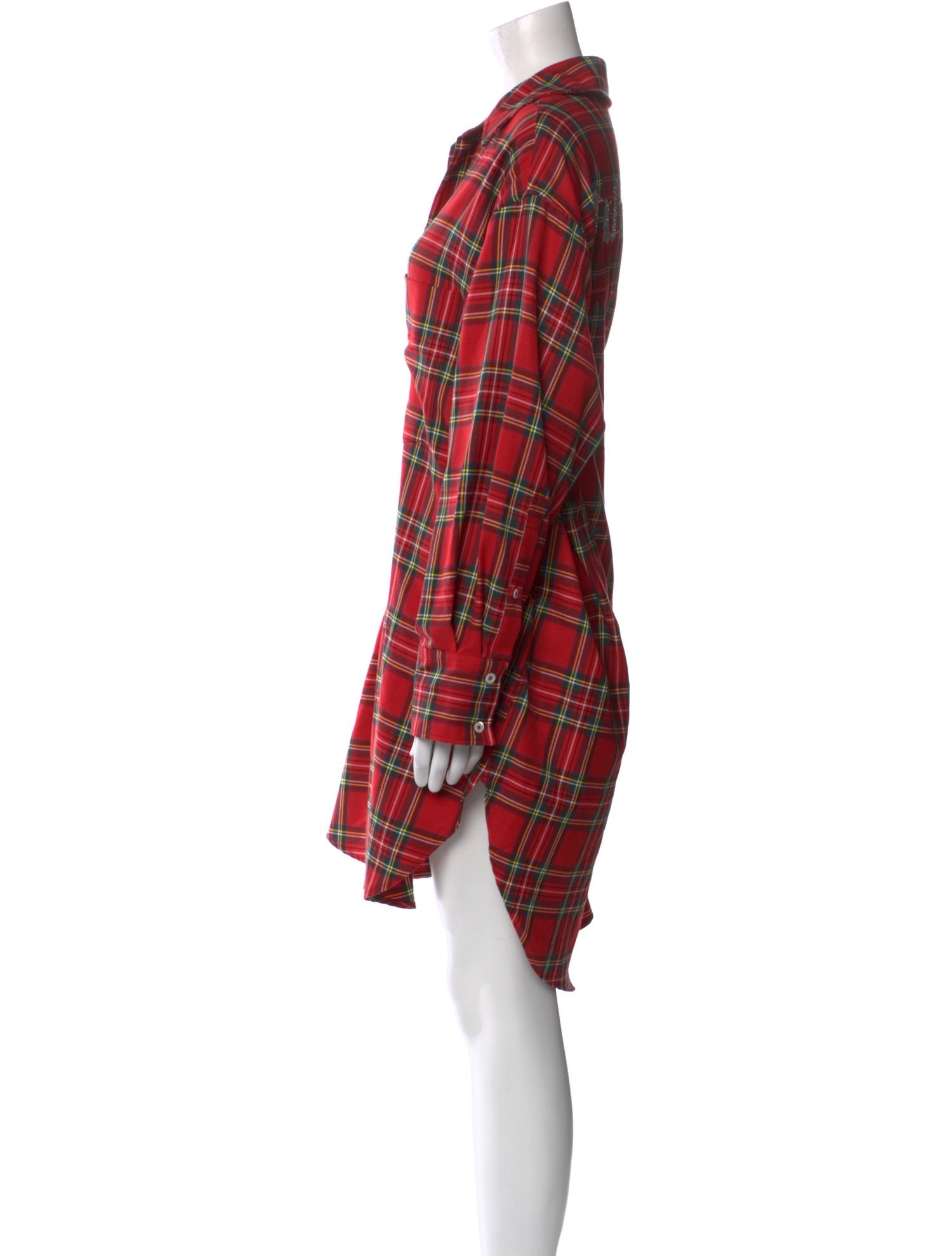 Palm Angels Plaid Print Knee-Length Dress