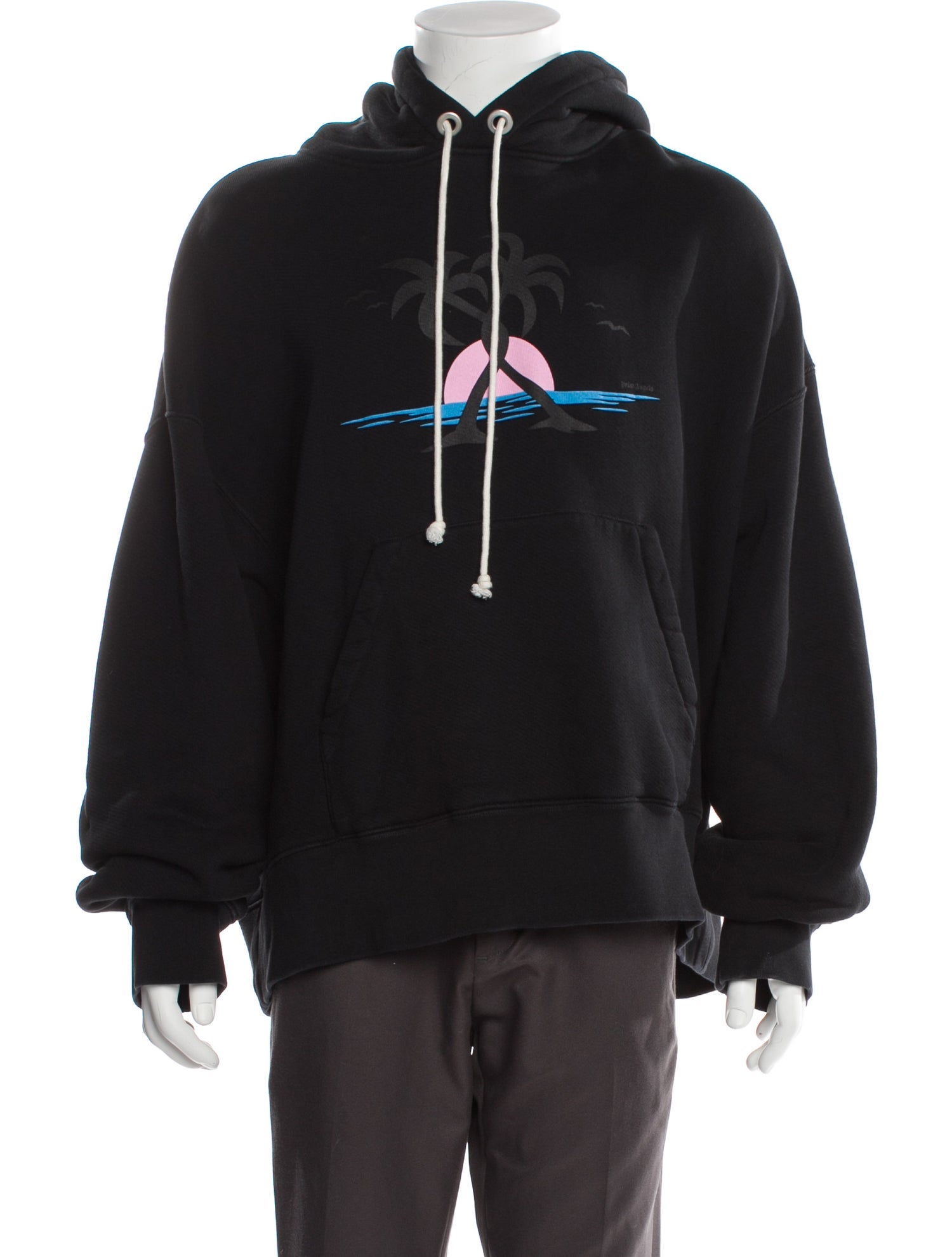 Palm Angels Graphic Print Crew Neck Hoodie