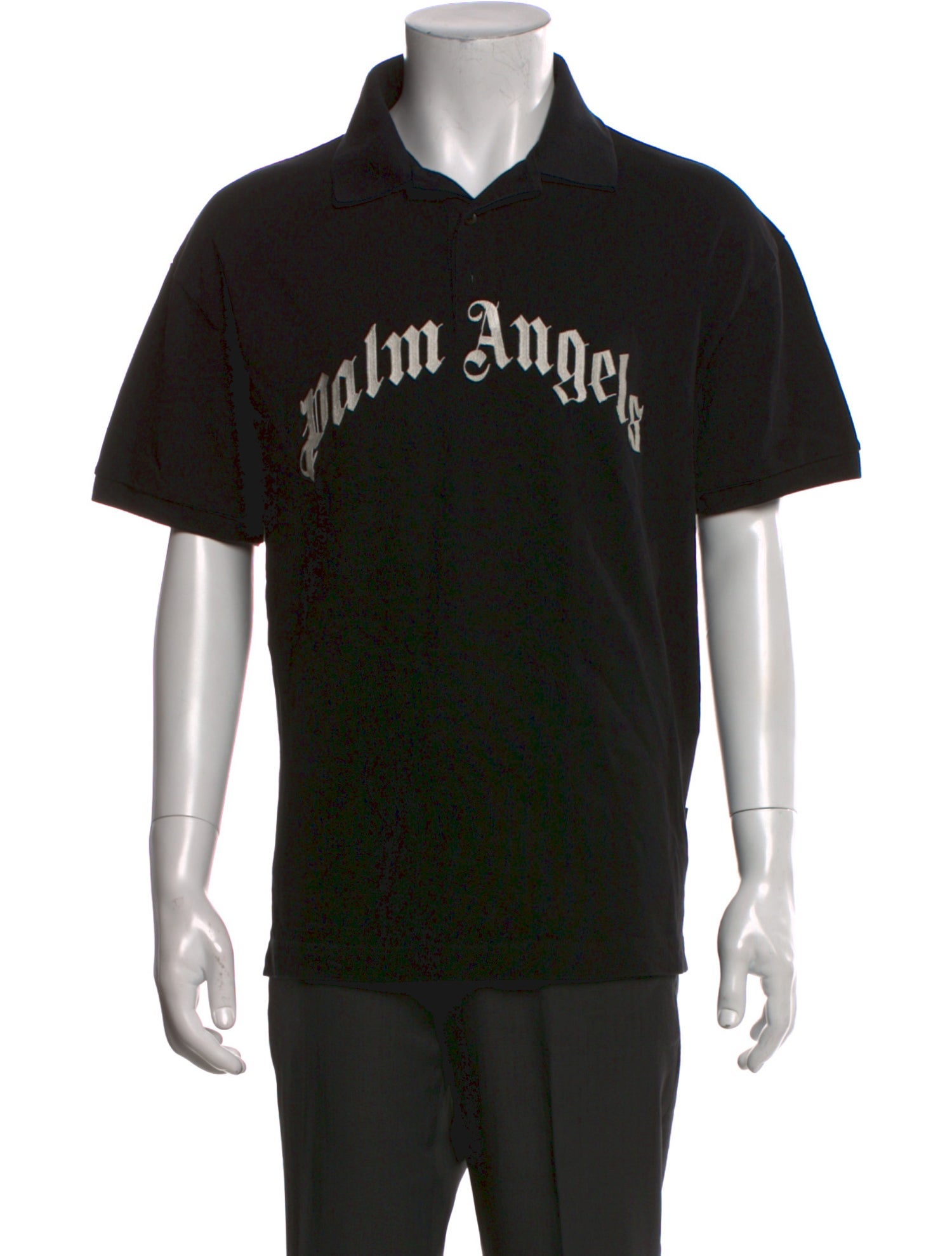 Palm Angels Graphic Print V-Neck Polo Shirt