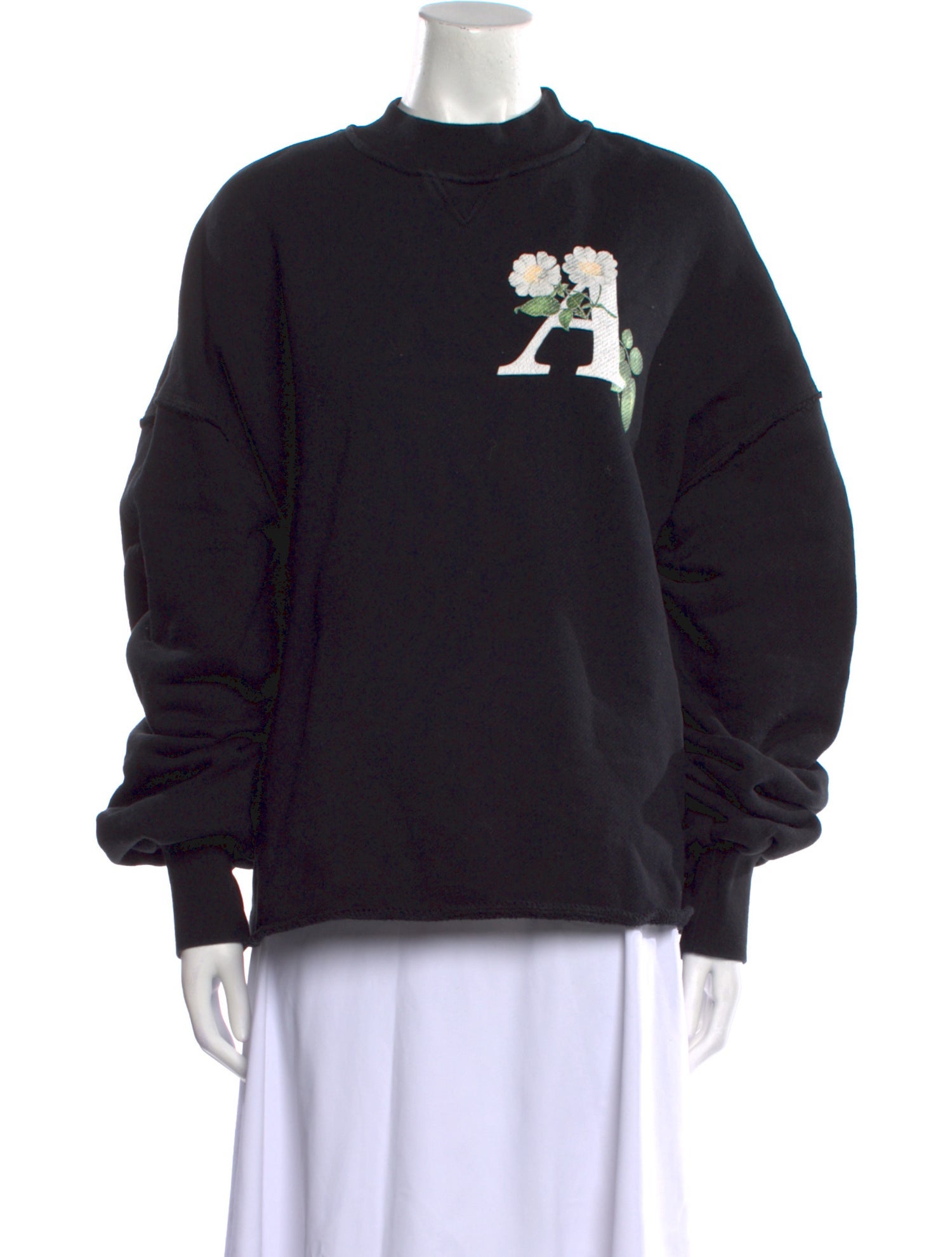 Palm Angels Graphic Print Mock Neck Sweater