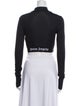 Palm Angels Mock Neck Long Sleeve Crop Top