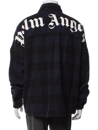 Palm Angels Plaid Print Peacoat