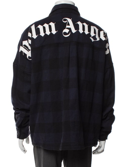 Palm Angels Plaid Print Peacoat