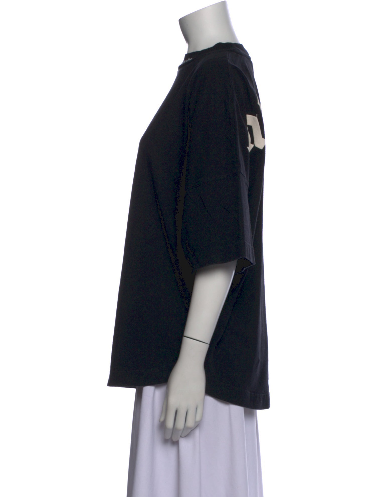 Palm Angels Mock Neck Three-Quarter Sleeve Blouse