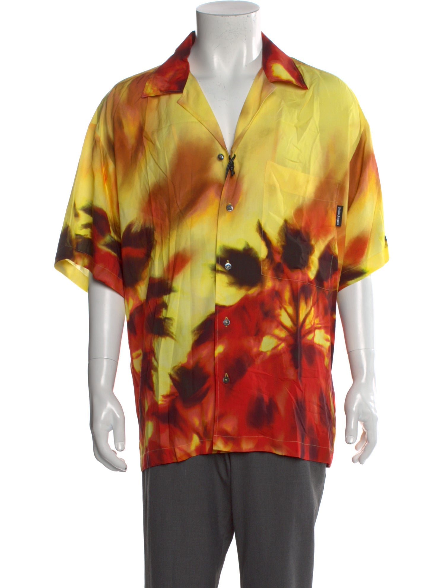 Palm Angels Printed Three-Quarter Sleeve Shirt w/ Tags