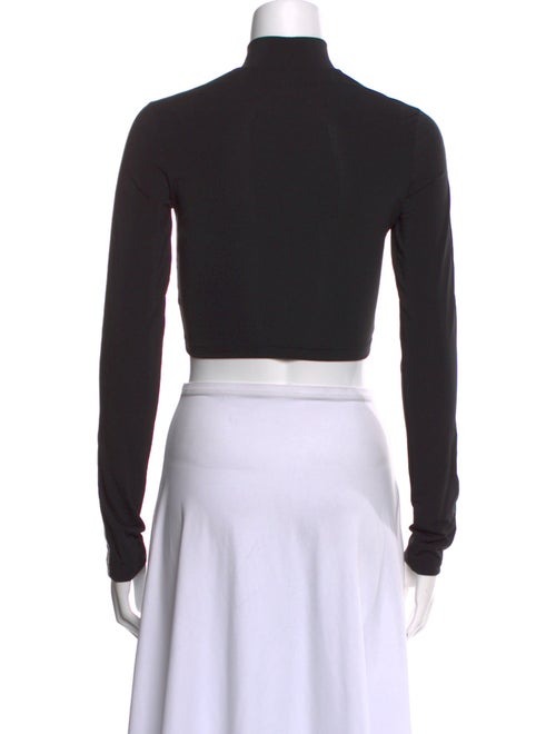 Palm Angels Mock Neck Long Sleeve Crop Top