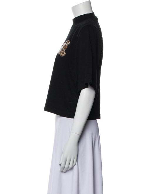 Palm Angels Graphic Print Mock Neck Crop Top