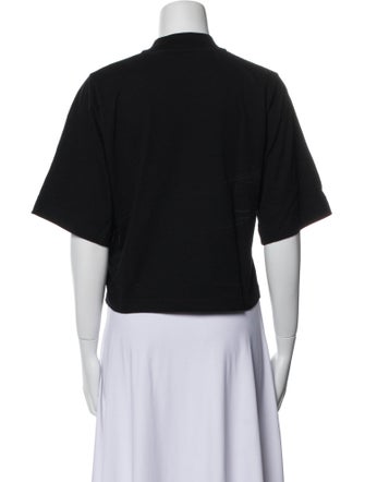 Palm Angels Graphic Print Mock Neck Crop Top