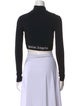 Palm Angels Mock Neck Long Sleeve Crop Top