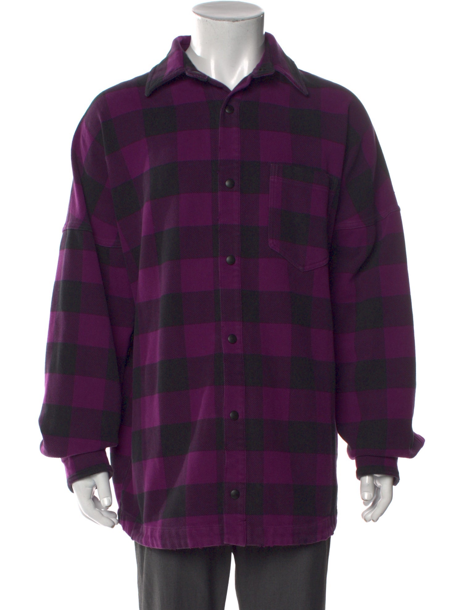 Palm Angels Plaid Print Long Sleeve Shirt