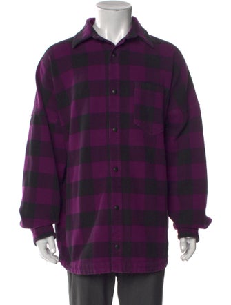 Palm Angels Plaid Print Long Sleeve Shirt