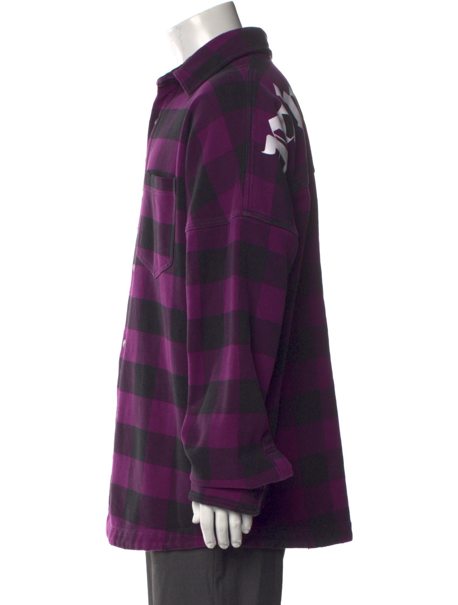 Palm Angels Plaid Print Long Sleeve Shirt