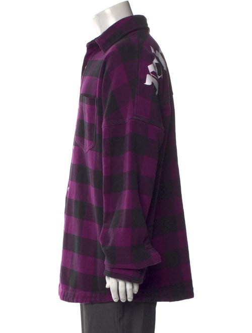 Palm Angels Plaid Print Long Sleeve Shirt