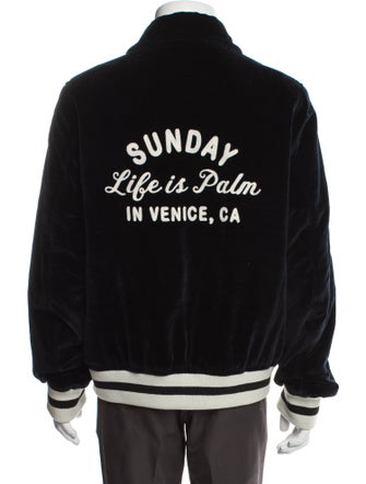 Palm Angels Graphic Print Varsity Jacket
