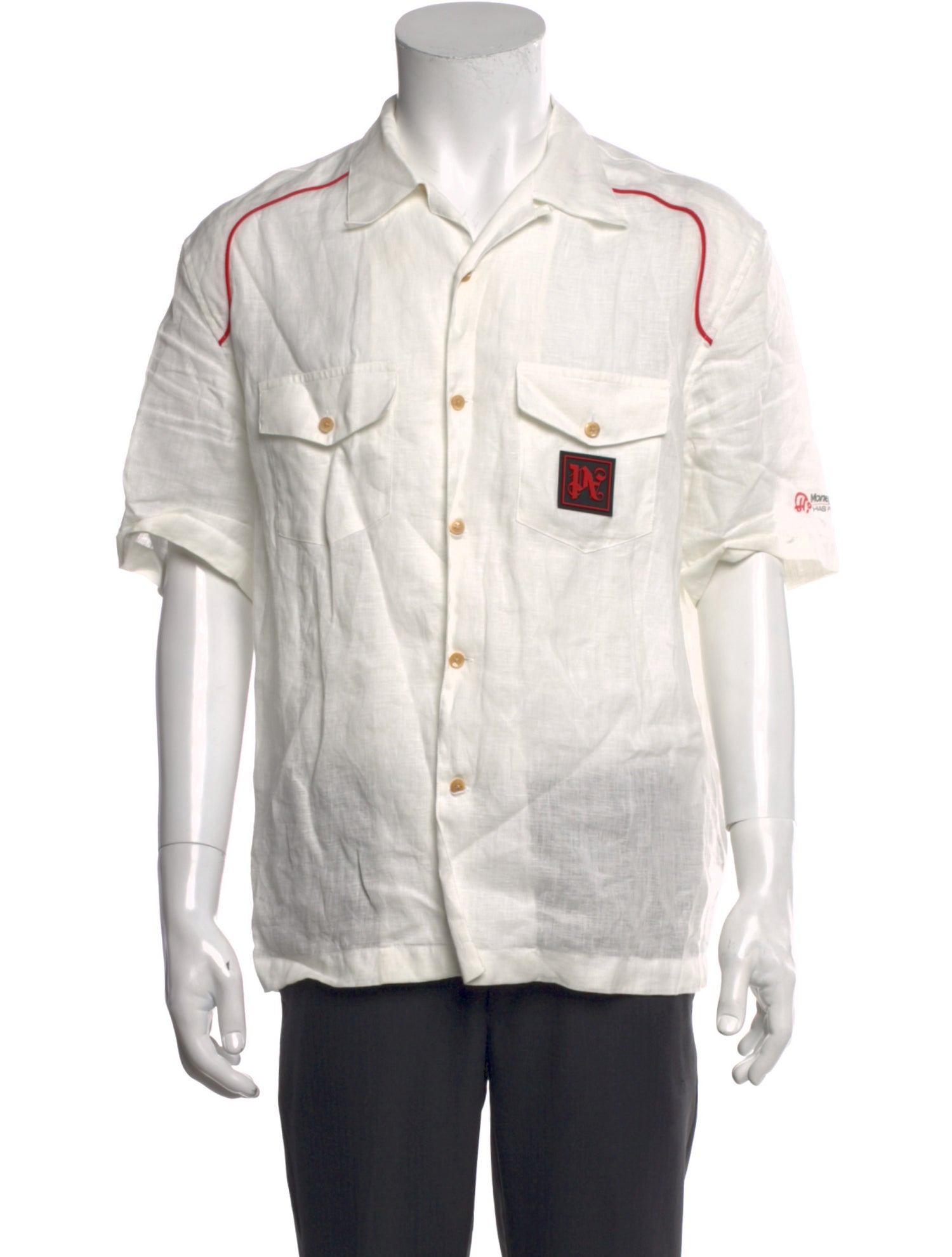 Palm Angels Linen Short Sleeve Shirt