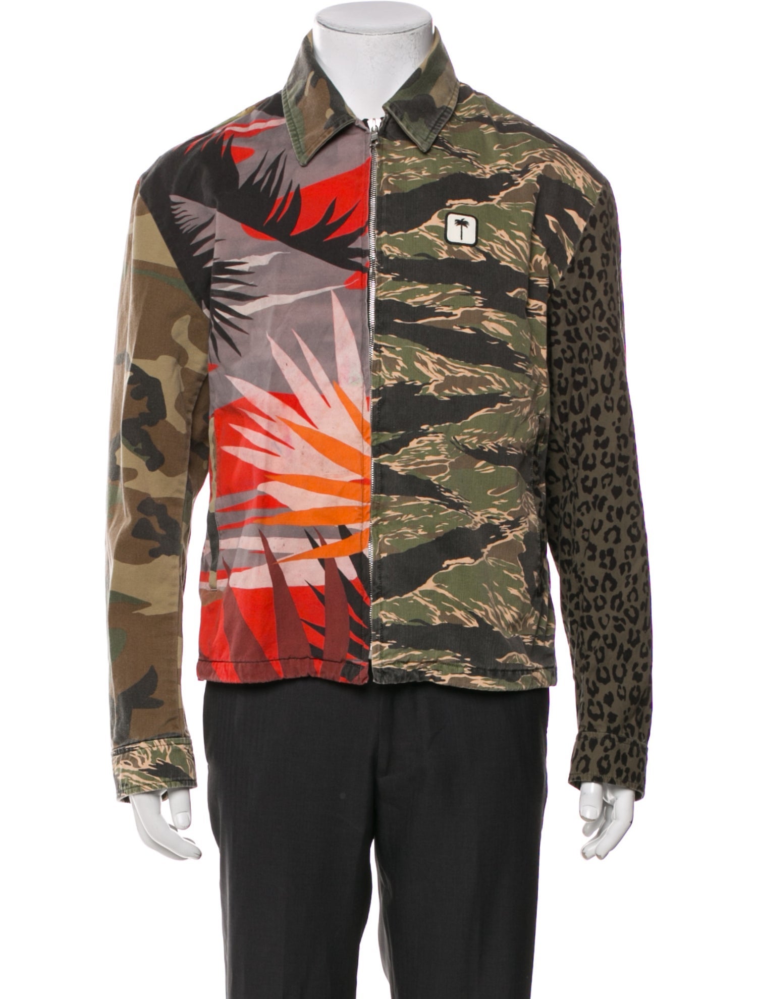 Palm Angels Camouflage Print Moto Jacket