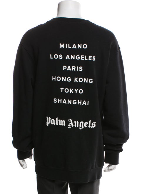 Palm Angels Signature Logo Graphic Print Sweatshirt