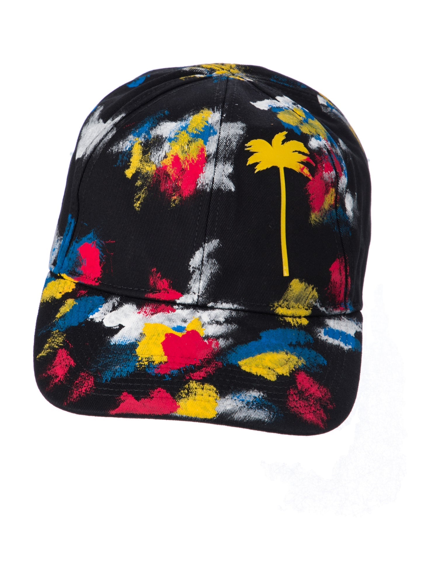 Palm Angels Baseball Cap With Palm Tree Logo And Paint Splatter Effect. w/Tags