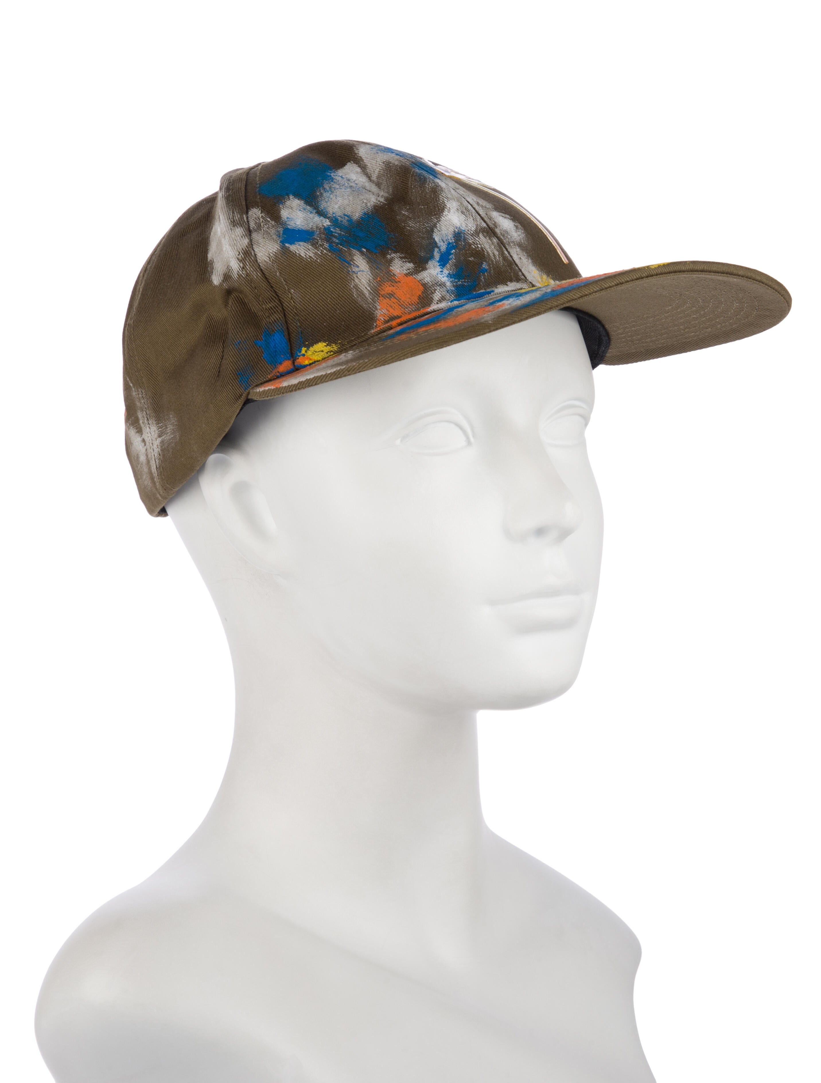 Palm Angels Baseball Cap With Palm Tree Logo And Paint Splatter Effect w/Tags