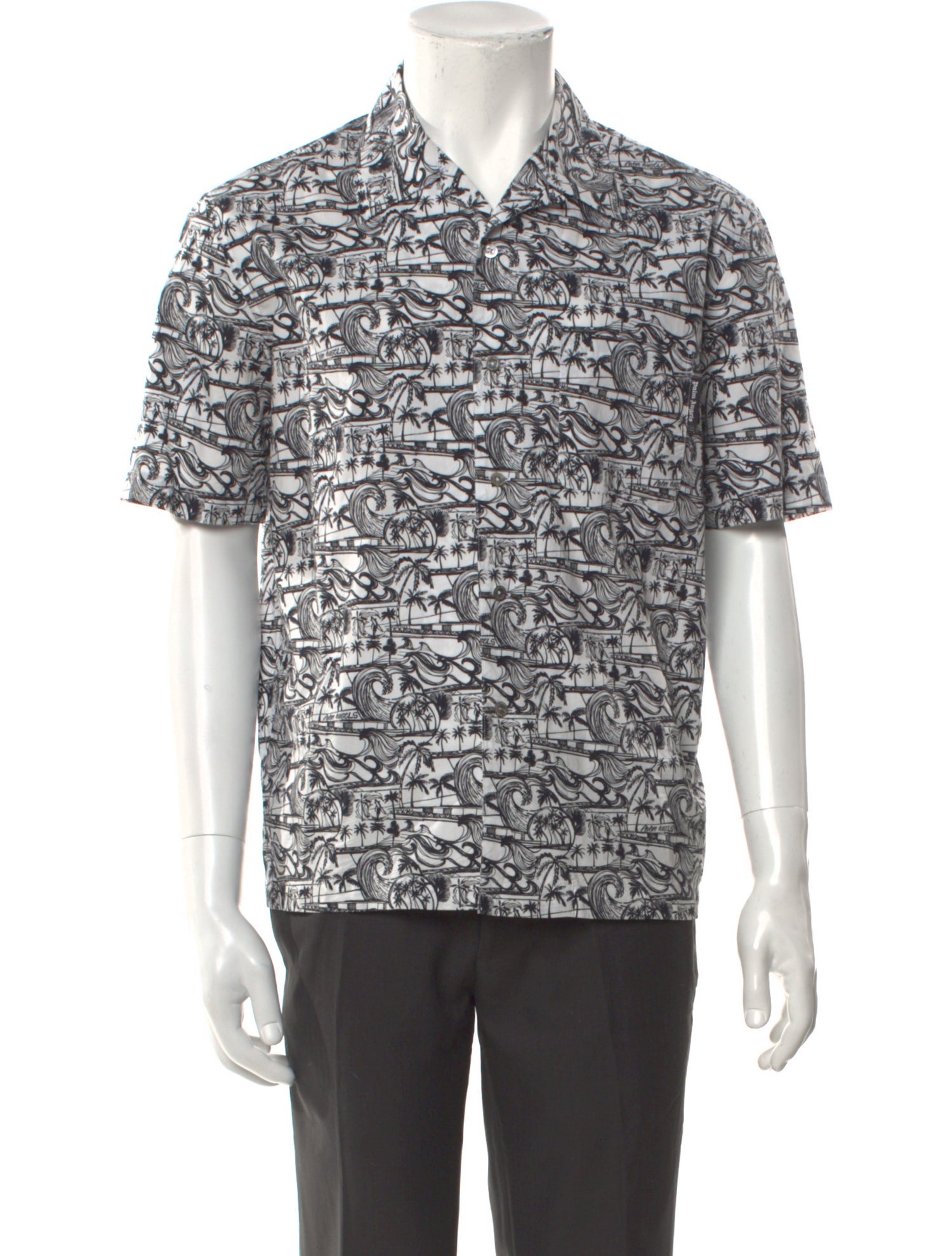 Palm Angels Floral Print Short Sleeve Shirt