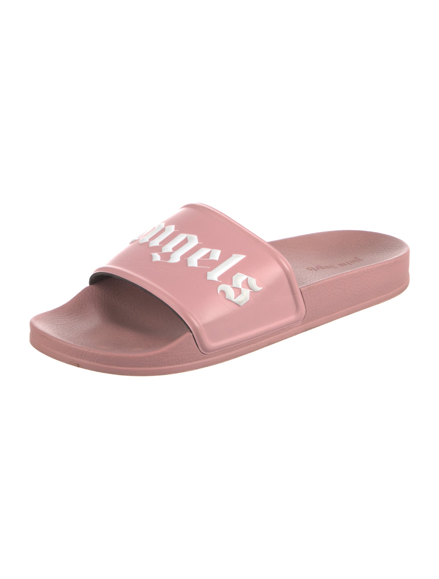 Palm Angels Leather Graphic Print Slides