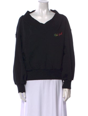 Palm Angels V-Neck Long Sleeve Sweatshirt