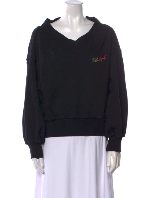 Palm Angels V-Neck Long Sleeve Sweatshirt