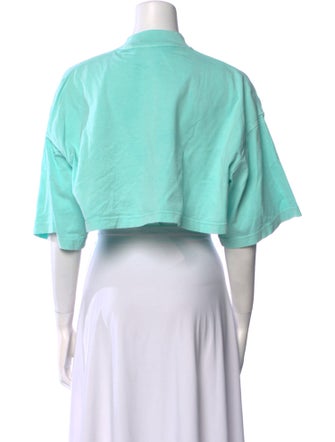 Palm Angels Graphic Print Mock Neck Crop Top