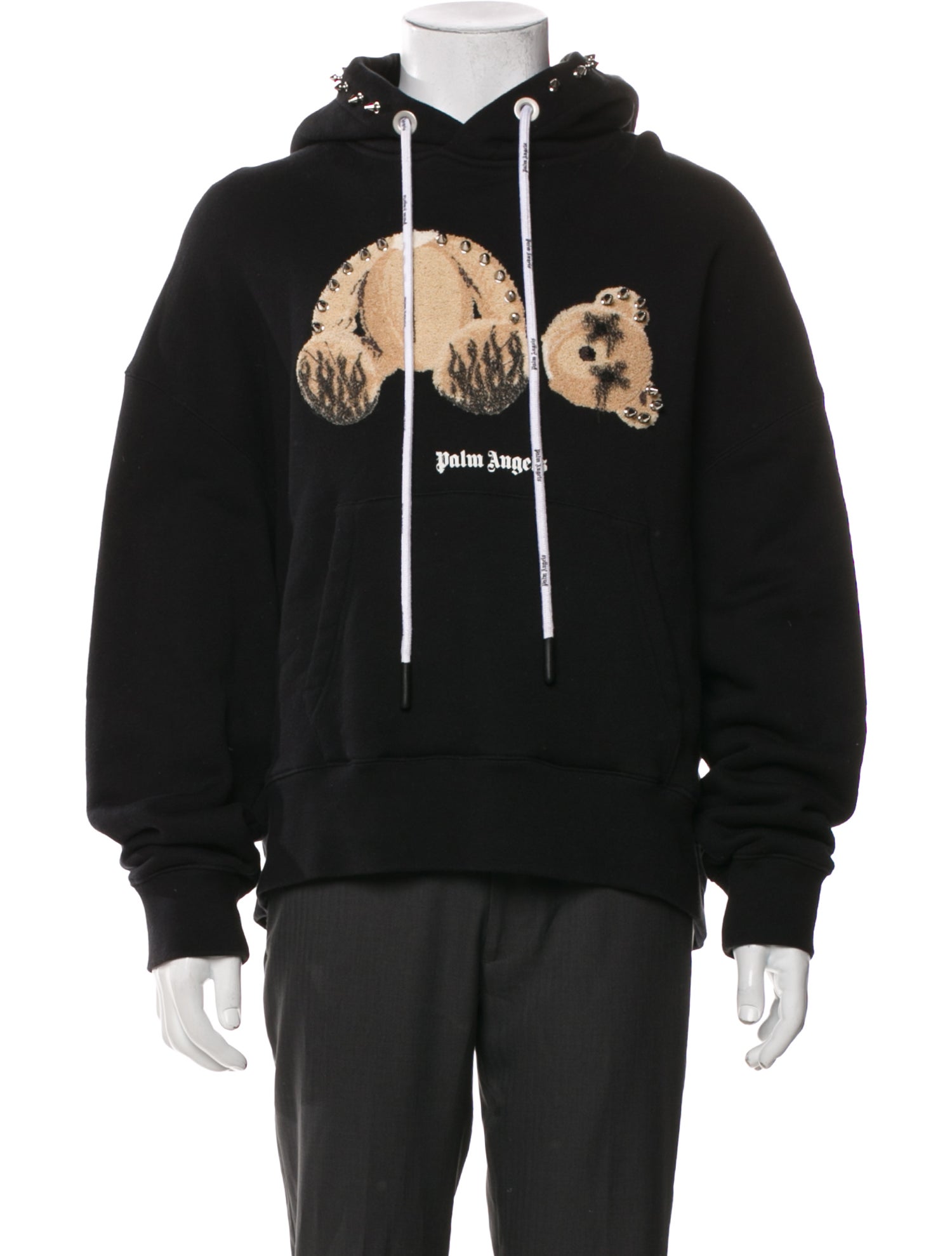 Palm Angels Graphic Print V-Neck Hoodie