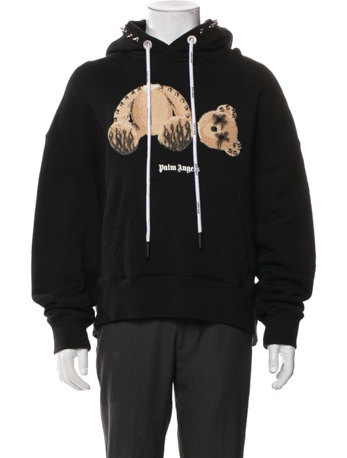 Palm Angels Graphic Print V-Neck Hoodie