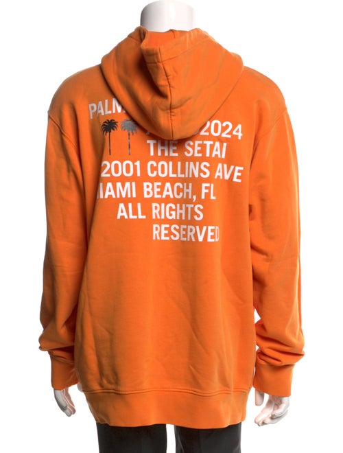 Palm Angels Graphic Print V-Neck Hoodie