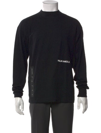 Palm Angels Graphic Print Mock Neck T-Shirt