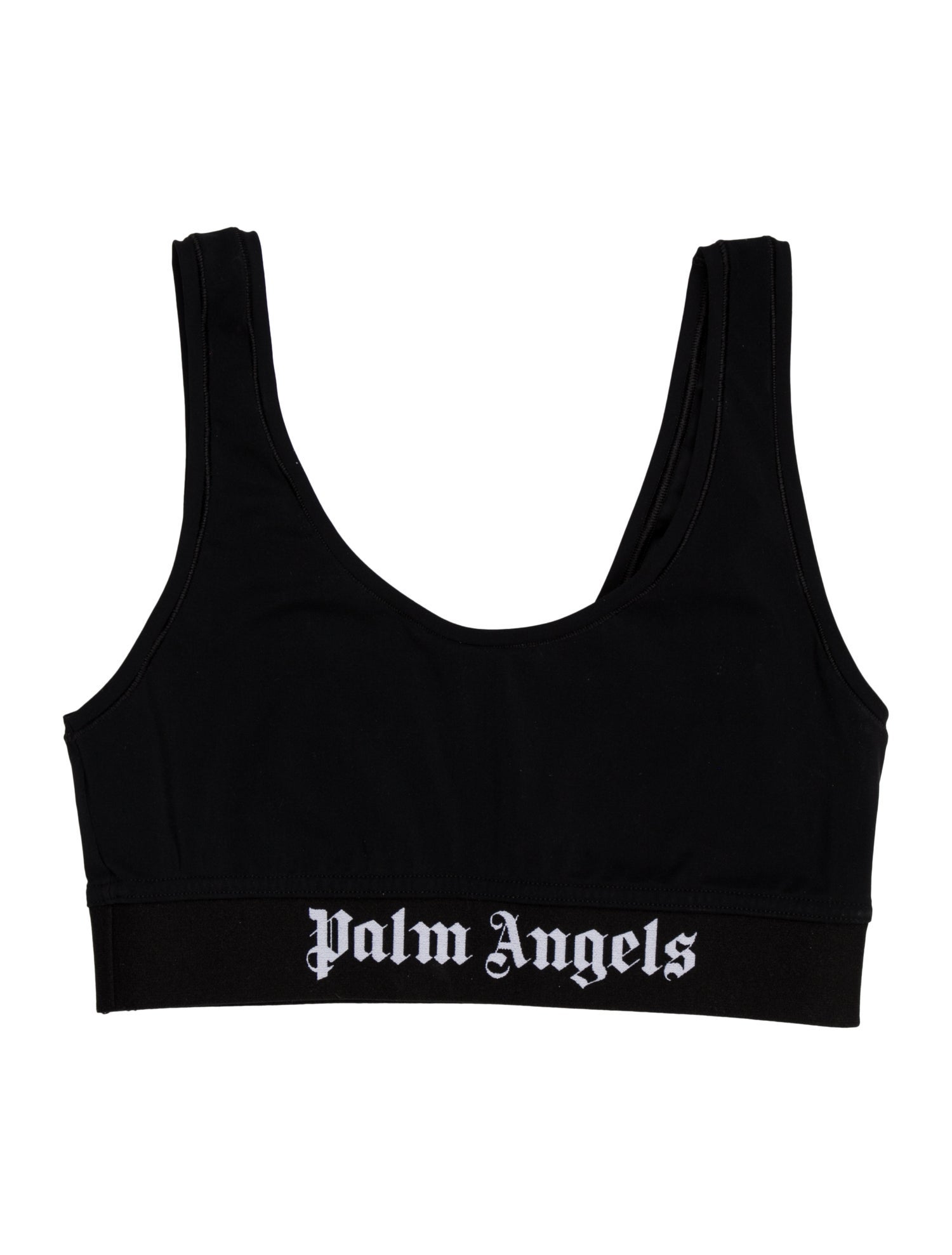 Palm Angels Scoop Neck Sleeveless Crop Top
