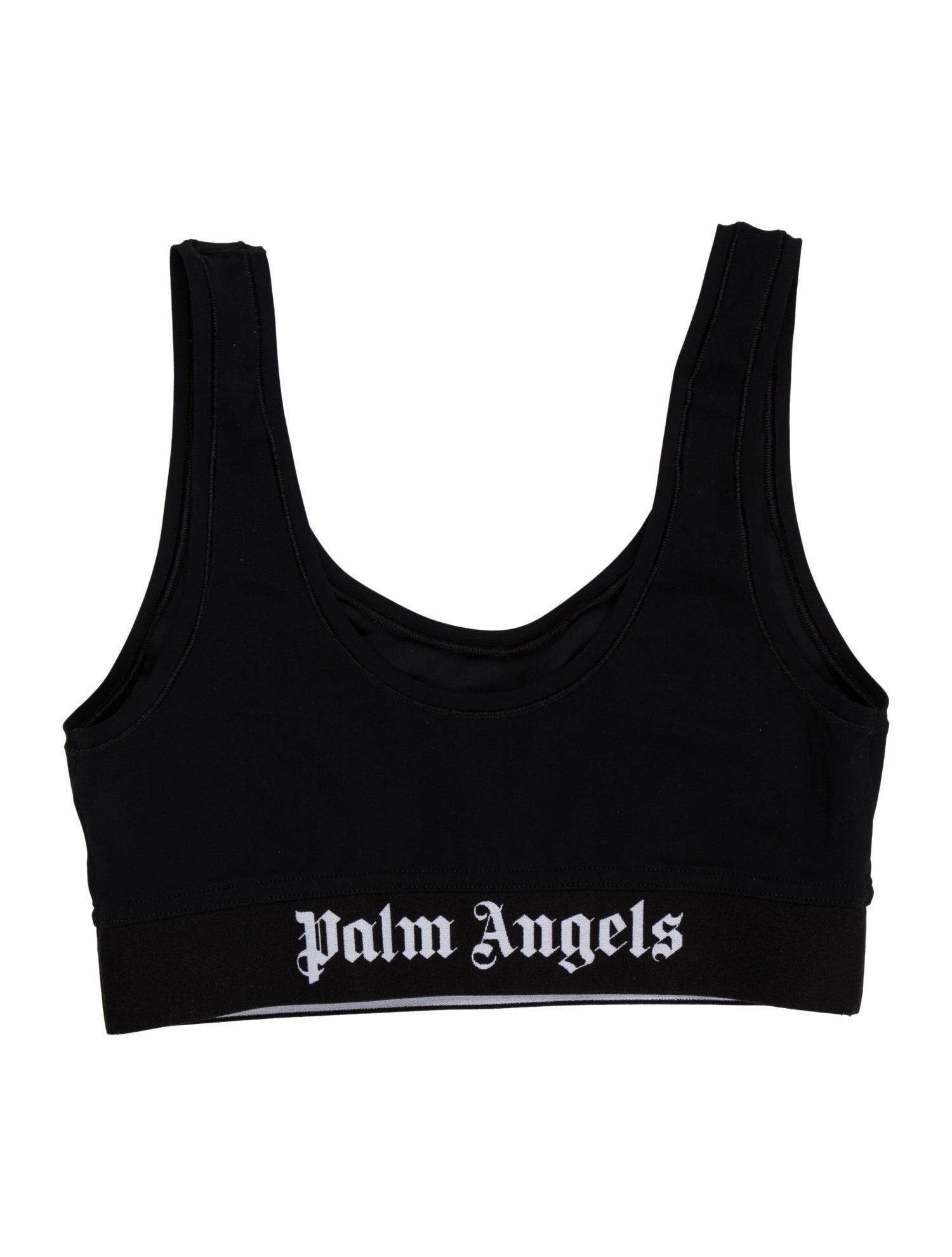 Palm Angels Scoop Neck Sleeveless Crop Top