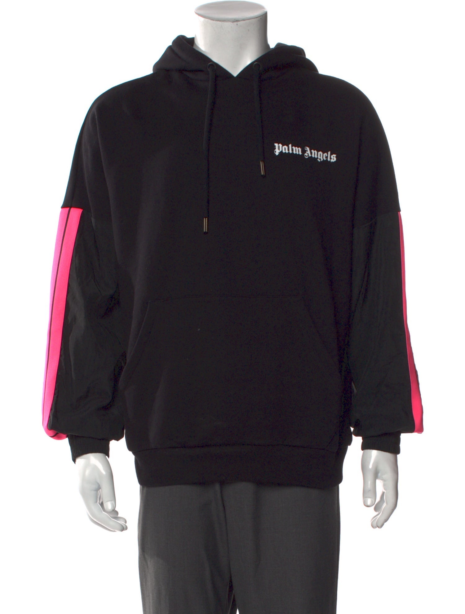 Palm Angels Striped Crew Neck Hoodie