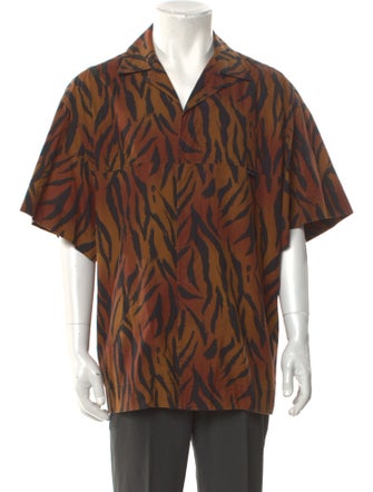 Palm Angels Animal Print Short Sleeve Shirt