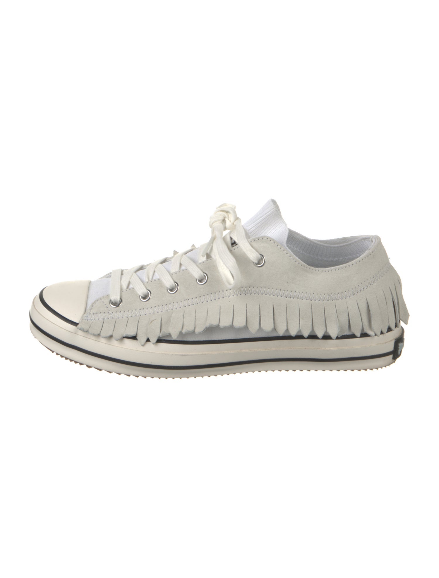 Palm Angels Suede Fringe Trim Accent Sneakers