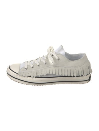 Palm Angels Suede Fringe Trim Accent Sneakers