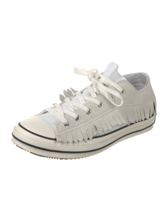 Palm Angels Suede Fringe Trim Accent Sneakers