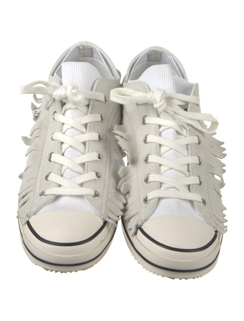 Palm Angels Suede Fringe Trim Accent Sneakers