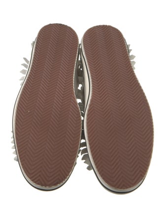 Palm Angels Suede Fringe Trim Accent Sneakers